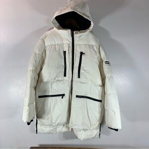DKNY White Super Warm Winter Parka Down filled SzL